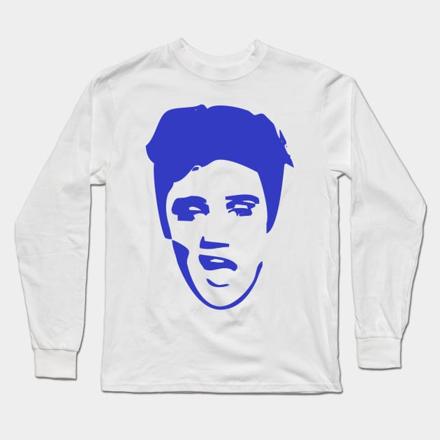 Blue Elvis Long Sleeve T-Shirt by Queen of the Minivan